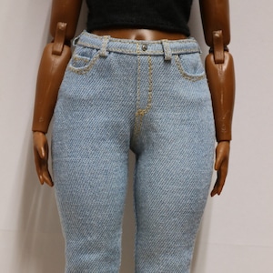 Denim Jeans Straight Leg Pants for 11.5 Inch Dolls: Size Curvy MTM Dolls