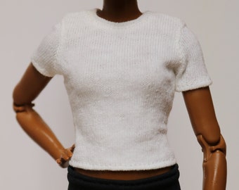 Kortärmad t-shirt för dockor på 28 cm: passar Petite Dolls