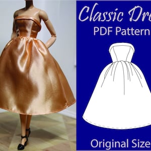 Classic Dress PDF Pattern for 11.5 Inch Dolls: MTM size Original