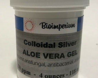 150 ppm colloidal silver aloe vera gel 4 oz ounces nano sized sunburns burns
