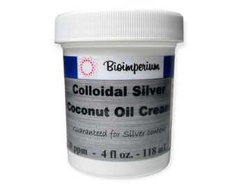 220 ppm colloidal silver coconut oil cream 4 oz ounces nano sized