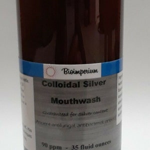 Colloidal Silver Mouthwash 90 ppm Nano 35 ounces Immune Supplement - anticavity
