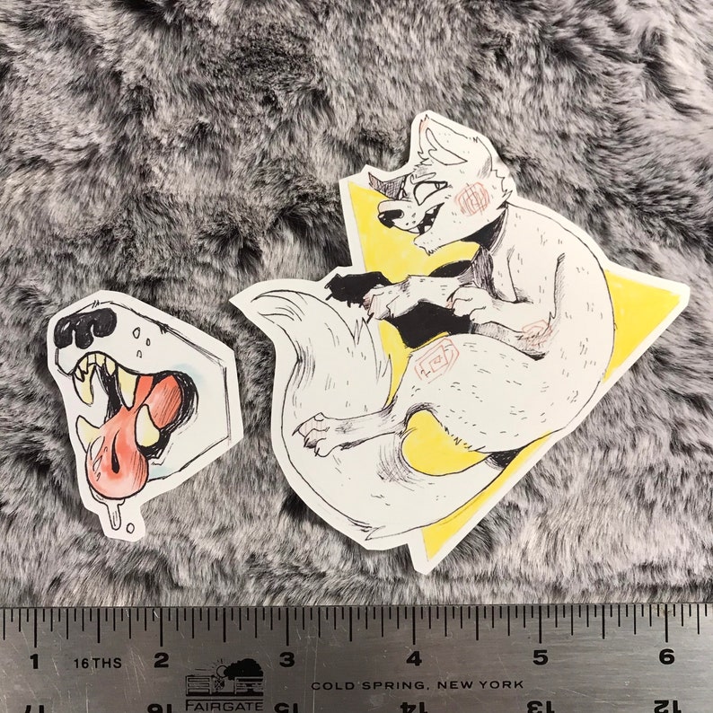 Vinyl White Furry Stickers Etsy