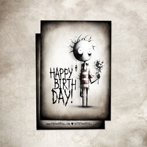 Ansichtkaart - " Happy Birthday Fred " door FREDWARDFALL. Voor verjaardagen, felicitaties, vrienden en familie