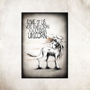 Disegno "Nato come Unicorno" di Fredwardfall. Per tutti voi bellissimi unicorni! ;)