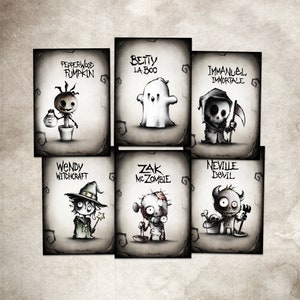 FREDWARDFALL - "HALLOWEEN EDITION 4" Conjunto de 6 cartas com desenhos únicos e assustadores. Perfeito para o Halloween como decoração e convite