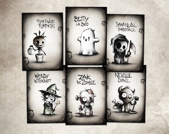 FREDWARDFALL - " HALLOWEEN EDITION 4 " Jeu de 6 cartes avec des dessins uniques effrayants. Parfait pour Halloween comme décoration et invitation