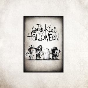 Drawing "Creepy Kids of Halloween" by Fredwardfall. Creepycute Halloween art.