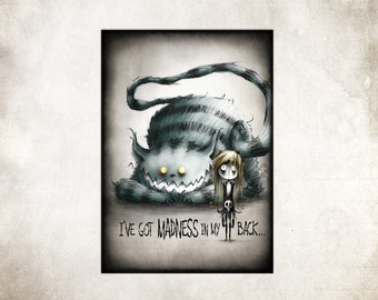 Drawing &quot;creepy cheshire cat&quot; by Fredwardfall. Inspired by Tim Burton&#39;s Alice in Wonderland. Just added some madness.