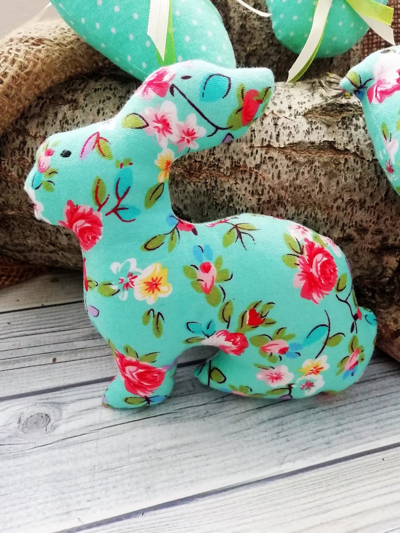 Set of 5 Easter Ornaments Stuffed Easter Bunny Easter Birds Etsy