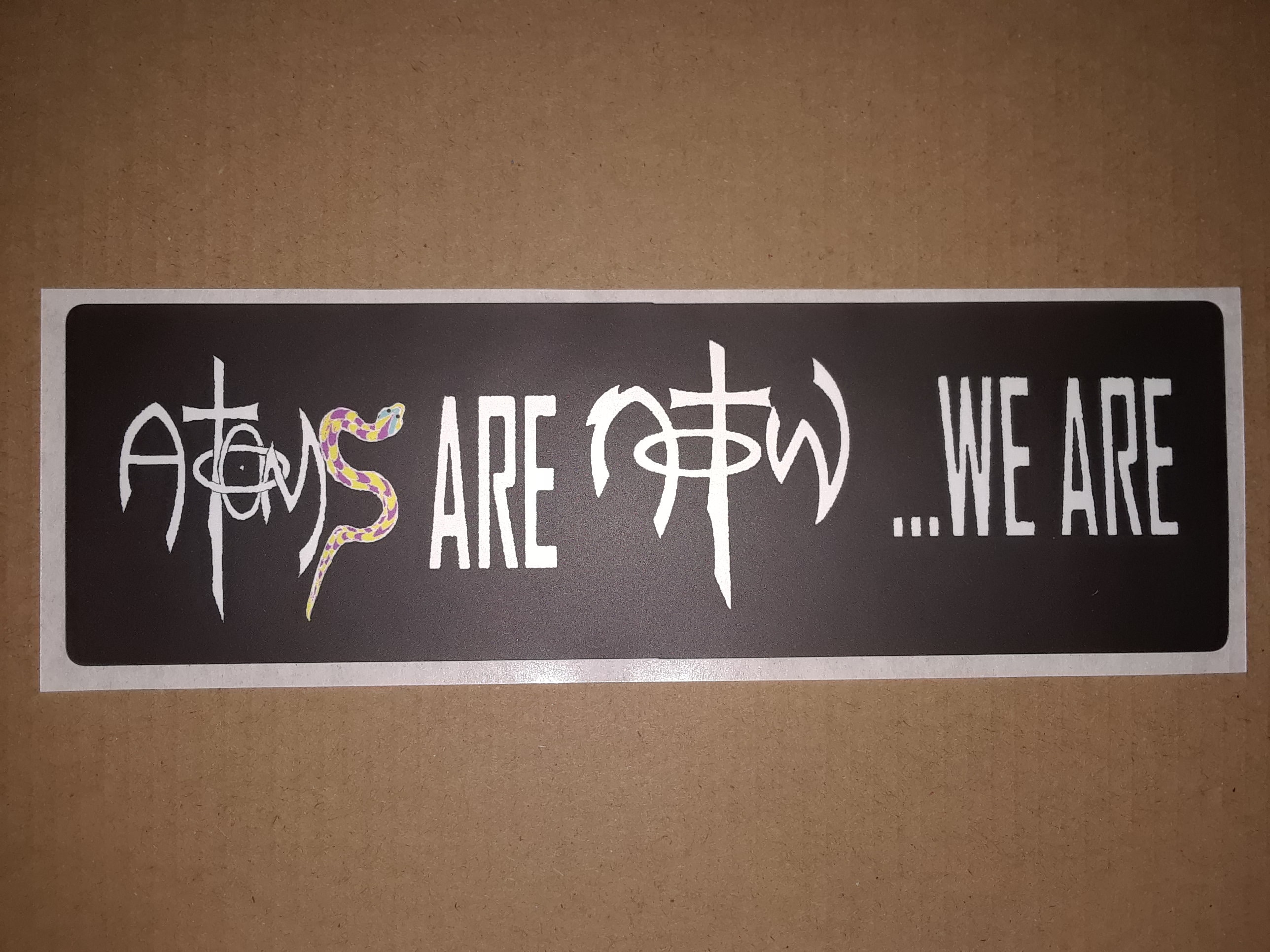 Atoms Are NOTW Bumper Sticker: Original Christian Art