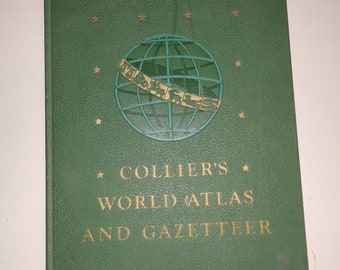 Collier's World Atlas and Gazetteer 1947, herausgegeben von P. F. Collier, G+ Hardcover