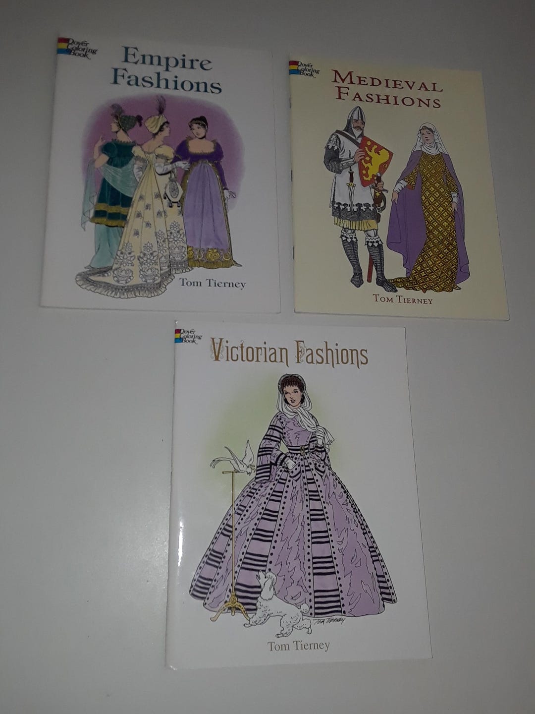 3 Coloring Books, Empire, Victorian, Medieval Fashions, Dover Fashion ...
