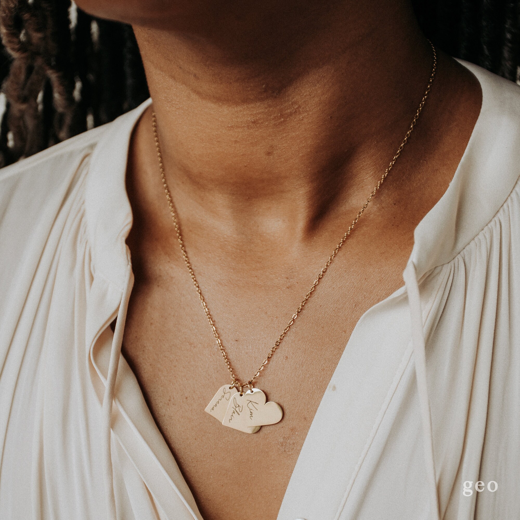 Gaosh Collana Personalizzata Con Nome E Pietre Del Mese - Ciondolo Cuore Per Mamma E Nonna, Oro/argento/rosa