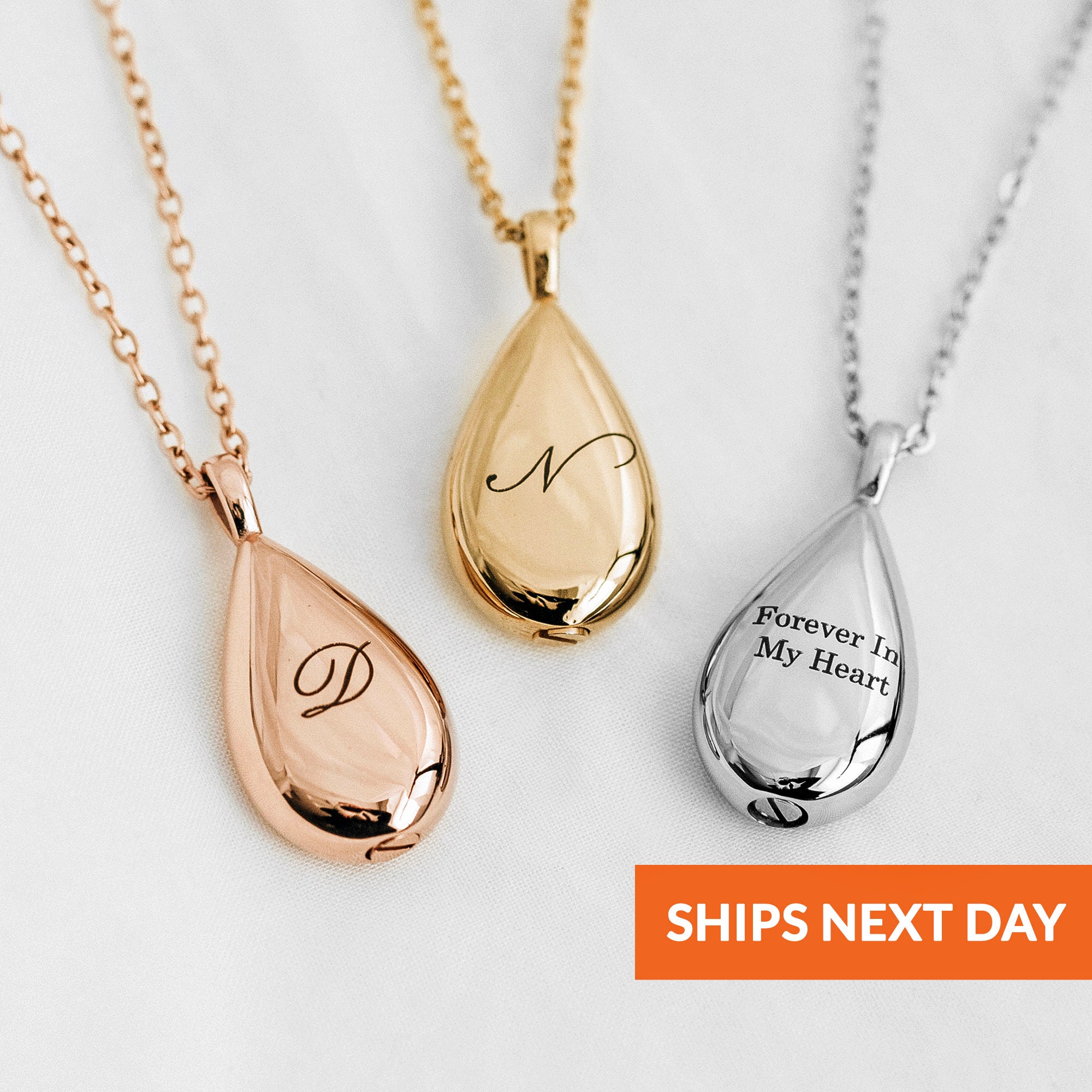 Personalized Teardrop Urn Necklace Pendant for Ashes Cremation Etsy