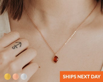 Ruby Necklace Gifts for Women Personalized July Birthstone Necklace Gold Bridesmaid Jewelry Birthstone Birthday Gifts for Her