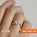 SET of 2 Stacking Rings Opal Ring For Women Gold Simple Dainty Jewelry Celestial Jewelry Wife Gifts For Her Friends Girlfriend 