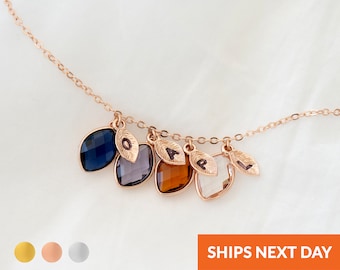 Colar personalizado com pedra de nascimento para mãe, pingente, joia, presente para avó, sogra, presente para mulheres, colar de cristal com árvore genealógica