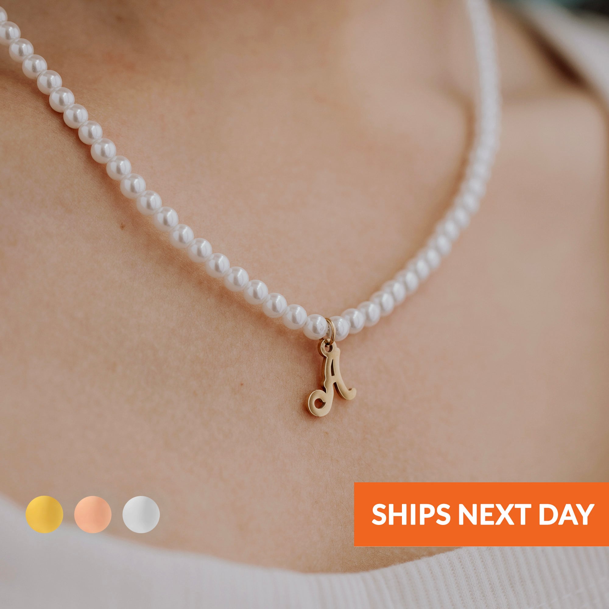 Personalized Pearl Necklace With 