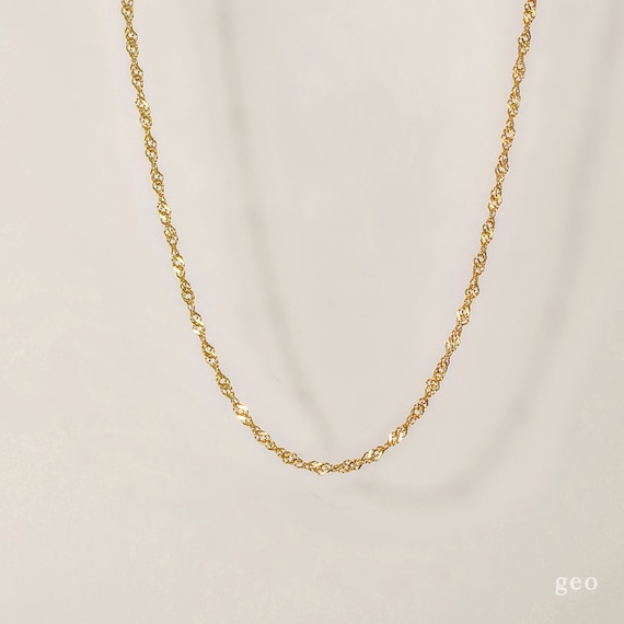 Gold Twist Chain Necklace Twisted Gold Chain Gold Dainty