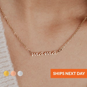 Dainty Mama Necklace Mother Birthday Gift Mom Pendant Necklace Mommy Gift for Her Gift for Mom New Mom Gift Charm Necklace Mom Jewelry Gold
