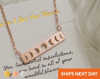 Inspirational Best Friend Geschenke Himmlischer Schmuck Quarantäne Geschenke für Schwester Mond Phase Halskette Fern geschenk Frauen Weihnachten Geschenke