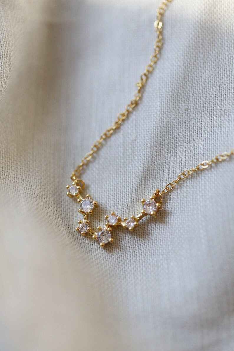 Gold Filled Zodiac Constellation Necklace Aquarius Celestial Jewelry Best Friend Girlfriend Valentines Day Gift For Women Sagittarius