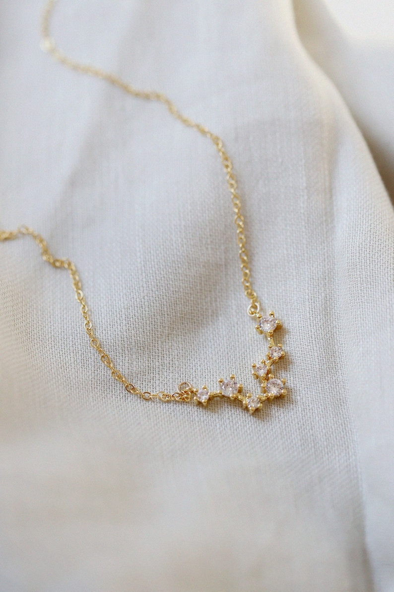 Gold Filled Zodiac Constellation Necklace Aquarius Celestial Jewelry Best Friend Girlfriend Valentines Day Gift For Women Sagittarius