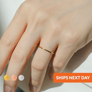 Stack Rings Stackable Rose Gold Band Ring Thin Minimalist Ring Gold Ring Stack Delicate Band Ring Dainty Simple Plain Band Birthday Gifts