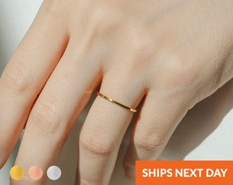 Stack Rings Stackable Rose Gold Band Ring Thin Minimalist Ring Gold Ring Stack Delicate Band Ring Dainty Simple Plain Band Birthday Gifts