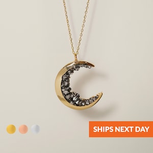 Geominimalist Celestial Jewelry Gold Crescent Moon Necklace Gift for Her Custom Halloween Jewelry Boho Gift Minimalist Best Friends Necklace