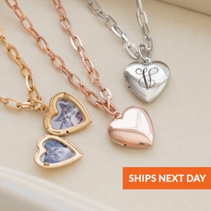 Personalized Heart Locket Necklace With Photo Rose Gold Necklace Handmade Jewelry for Mom Unique Jewelry Gift for Her Back to College Gift