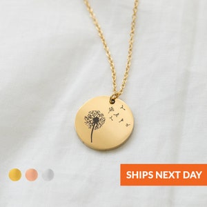Dandelion Necklace for Woman Best Friend Charm Necklace for Her Flower Floral Jewelry New Mom Necklace for Daughter from Mother Nana Gigi