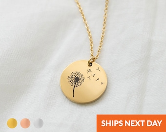 religious best wishes for new job Dandelion Necklace for Woman Best Friend April Birthday Gifts for Her Flower Floral Jewelry New Mom Necklace for Daughter from Mother