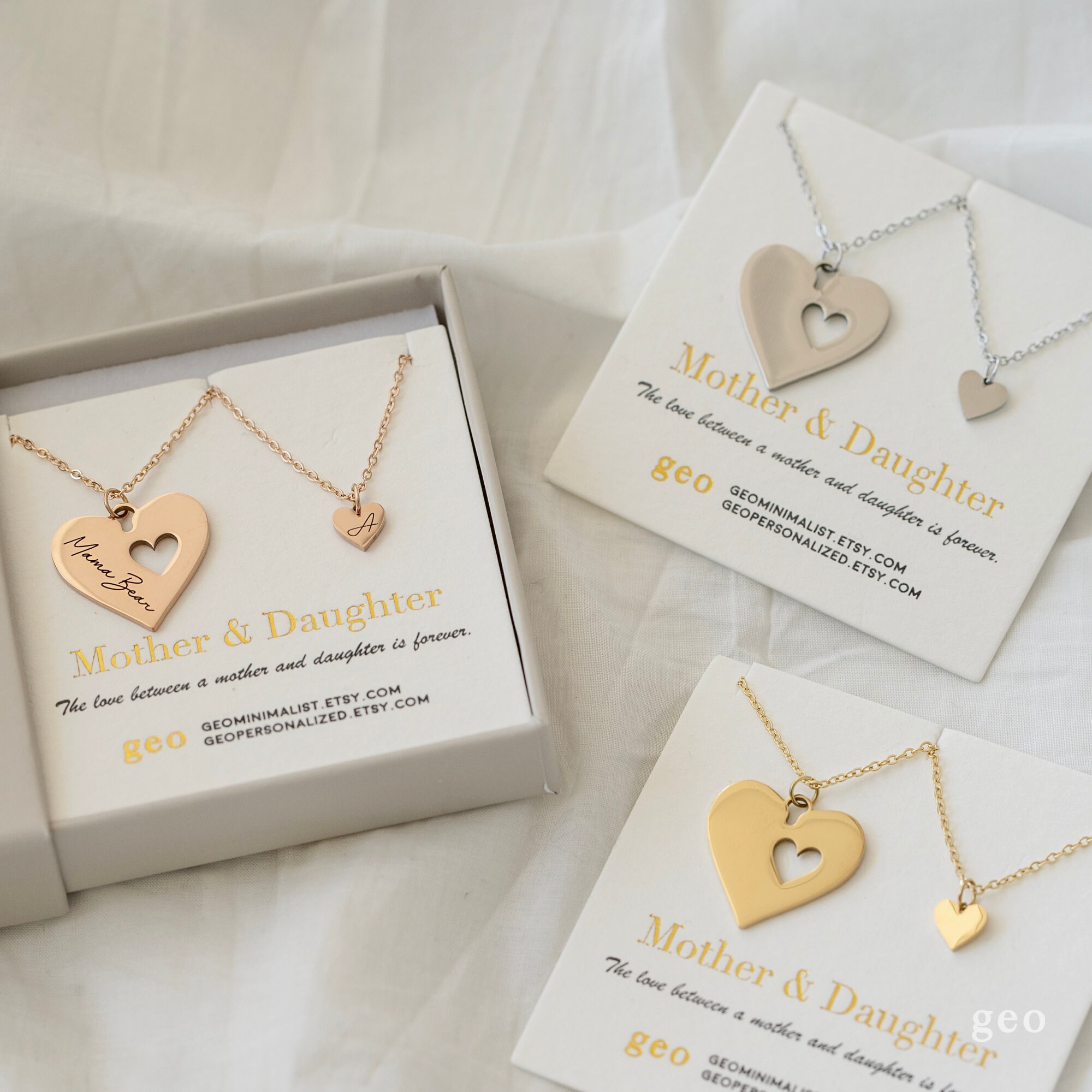 Set collane madre figlia - collane cuore - regalo per figlie, regalo per mamma - regalo di compleanno mamma - regali di Natale dalla figlia - Italia