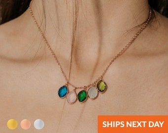 Personalized Birthstone Necklace for Mom Mommy Necklace Family Jewelry Birthstone Jewelry Personalized Mother's Day Gift Charm Necklace
