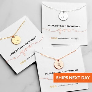 Bulk Discount Personalized Wedding Party Gift Will You Be My Bridesmaid Proposal Gifts Handmade Necklaces Set Initial Necklaces For Women image 1