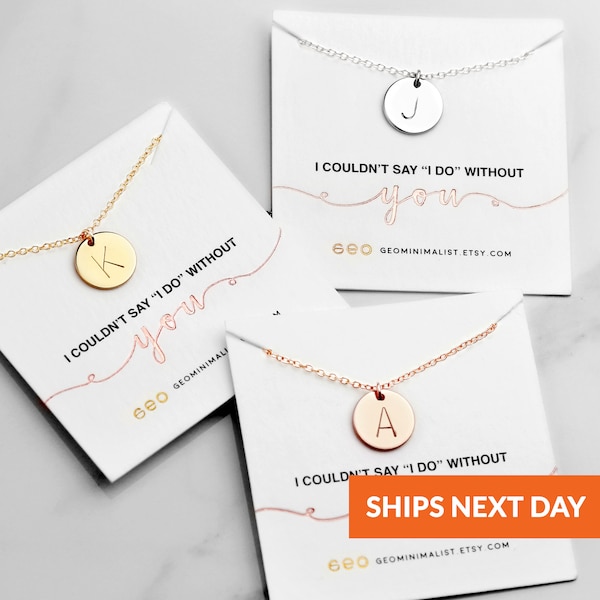 Bulk Discount - Personalized Wedding Party Gift Will You Be My Bridesmaid Proposal Gifts Handmade Necklaces Set Initial Necklaces For Women