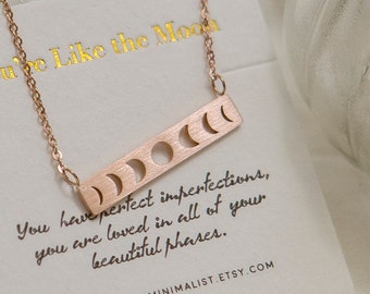 Inspirational Moon Phases Necklace Celestial Jewelry Astrology Jewelry Best Friend Gift For Her Friendship Necklace Unique Holiday Gift