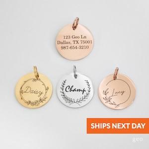 Personalized Dog ID Tag Custom Dog Tag for Dogs Cute Engraved Pet Tag Dog Name Tag Rose Gold Pet Tag Dog Collar