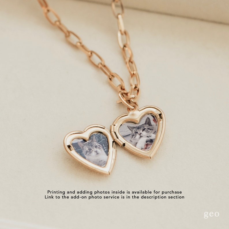 Personalized Gold Locket Necklace With Photo Heart Locket Etsy