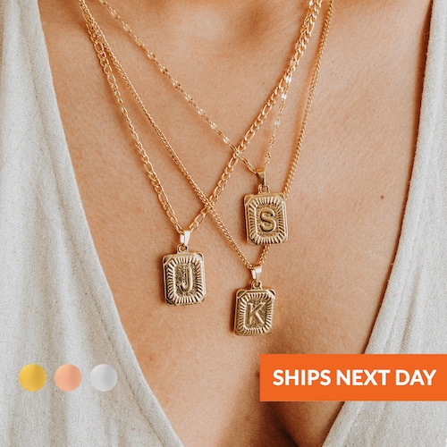 18K Gold Personalized Initial Letter 