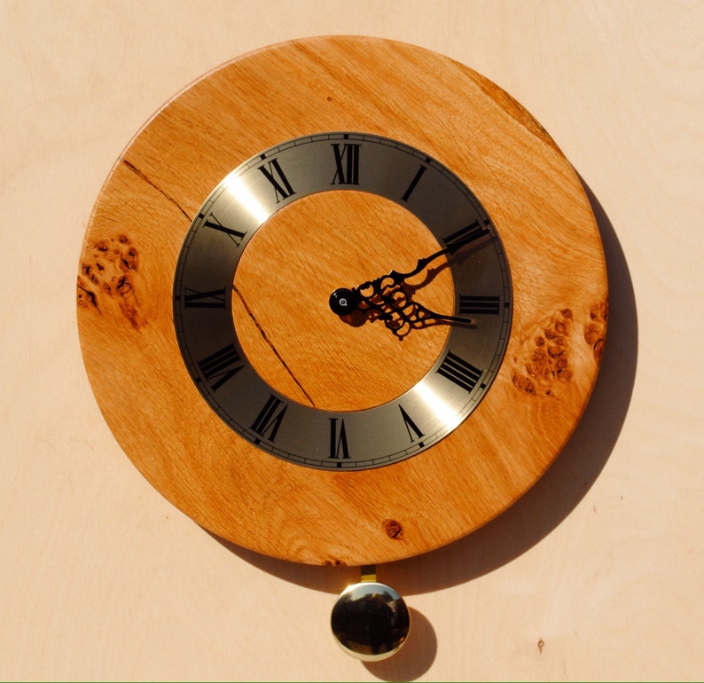 Pendulum Wall Clock in British Hardwood Etsy