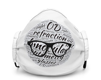 Optometry Word Art Premium Mask / Eye Doctor Collage / Gifts for Students, Opticians, Optical Techs / Eye Glasses Designs