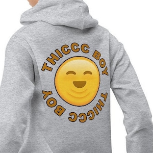 Thiccc Boy Front and Back / Thicc Boi Designs / Thicc Boi Nation / Thick Boy Unisex Hoodie image 1