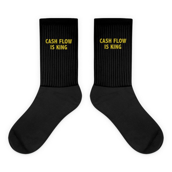Cash Flow is King / Real Estate Investing / Money Finance / Entrepreneur / Crown Gift Present / Boss Present Gift / Socks