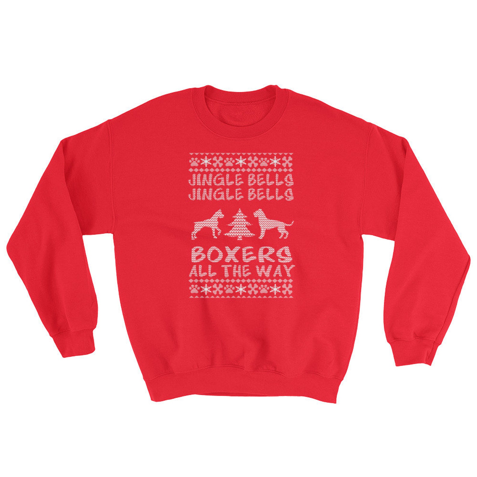 Boxer Dog Christmas Sweater / Jingle Bells Boxers All the Way Etsy