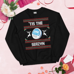 Tis the Seazyn / Merry Zynmas / Christmas / Upper Decky / Lip Pilly / Funny Religious Design / Zyns / Zynbabwe / Sins / Ugly Unisex Sweater