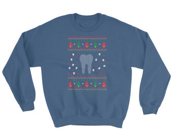 Dentist Ugly Christmas Sweater / Tooth Design /Dental Assistant/ Dentist Gift / Dental Hygienist / Dentist Art / Dental Student / Sweatshirt