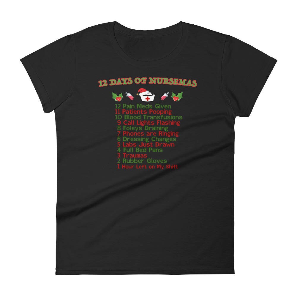 Nurses 12 days of christmas shirt sale